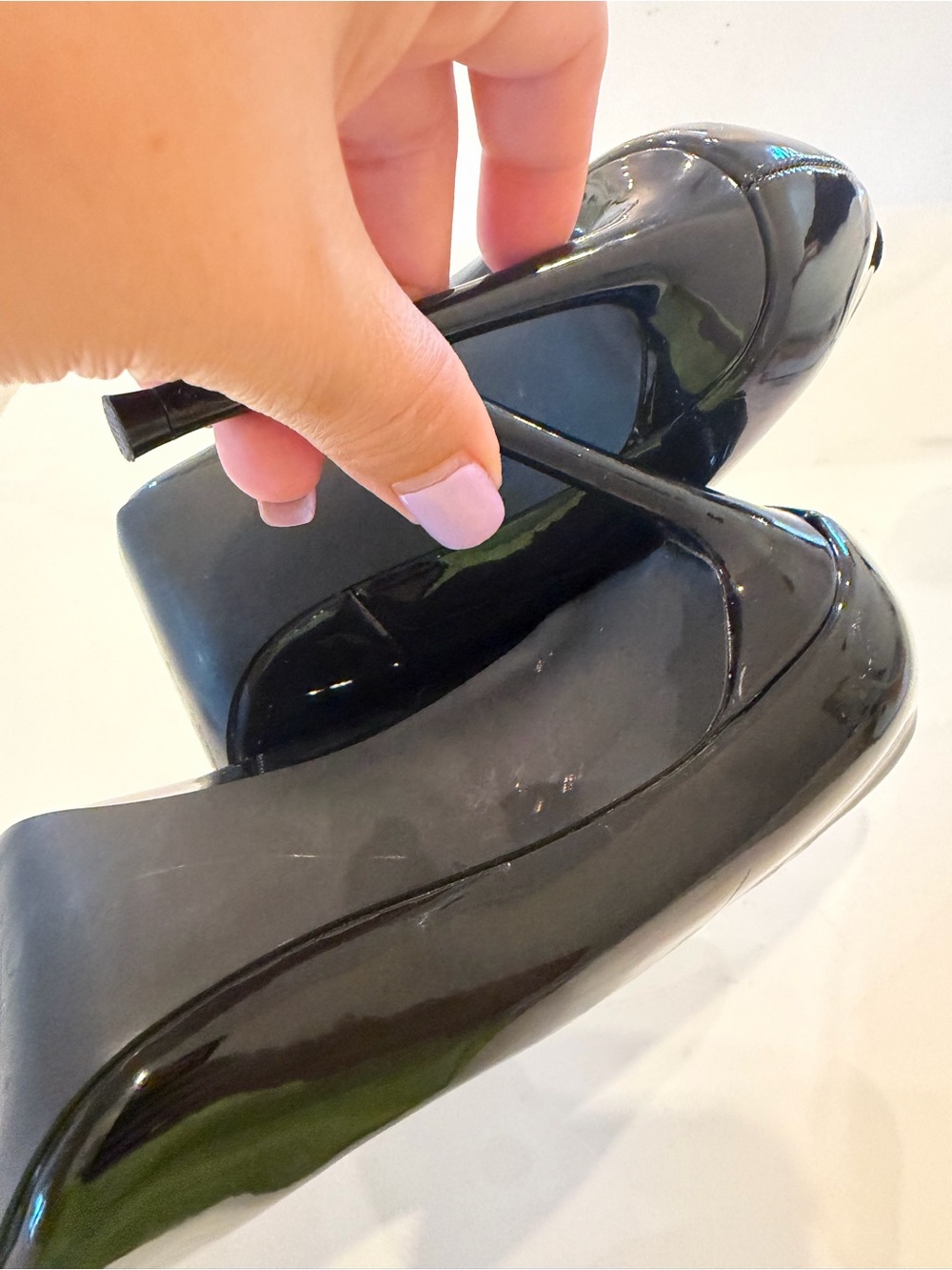 Steve Madden Black Patent Pointed-Toe Pumps Size 8 - Picture 12 of 13